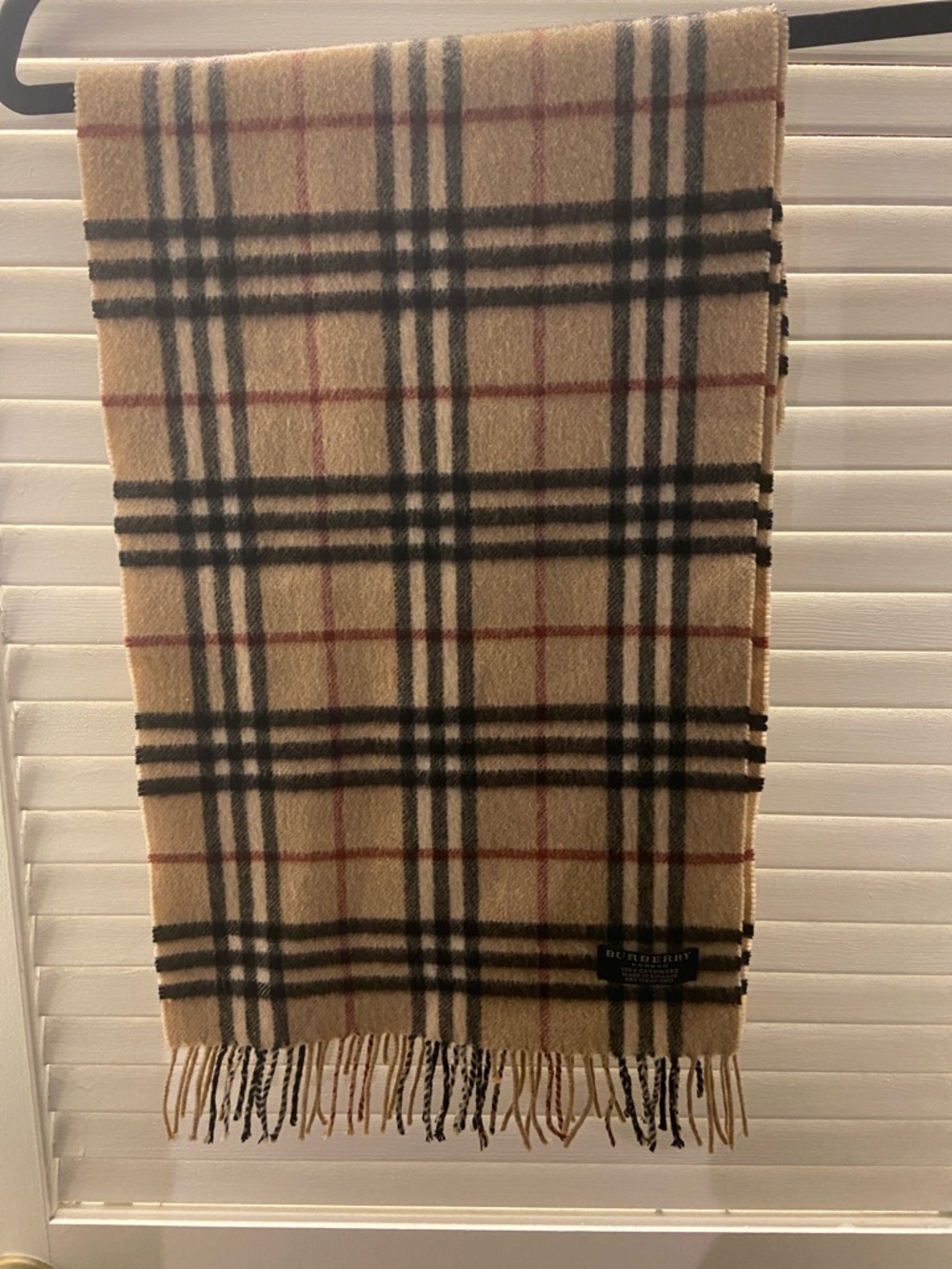 Burberry Beige Black and Red Classic Check Scarf